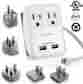 Ps-9003we 1e3247267 Poweradd Us Uk Au Eu Jp Universal Travel Ac Power Charger Adapter Dual Usb Plug Converter 763769793391