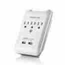 Ps-9010we 3-outlet Poweradd Socket Wall Mount Surge Protector With Dual Smart Usb Ports Ul Listed 707470829857