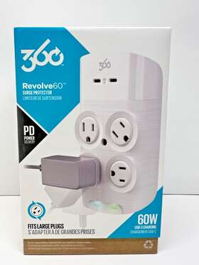 Revolve60 360 Electrical 3e0773 - 4 Rotating Outlets/ 2 Usb-c 1080 Joules Surge Revolve60 360 Electrical 3e0773 - 4 Rotating Outlets/ 2 Usb-c 1080 Joules Surge