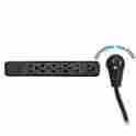 51w1-12215 Cable Showcase 15ft Black 6 Outlet Surge Protector Strip Flat Rotating Plug 846568039195