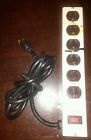 6-m15-6 Model Outlet Metal Temporary 6-plug Strip Vtg Power Brown Taps Light