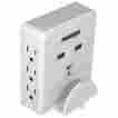 Sou-12-6000 6-outlet Sou-12 6000 Powerxcel Wall-mounted Power Center With Dual Usb Ports Device Holder 044902060007