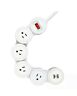 7817501 Globe Flexible Power Strip With Outlets Usb Ports White
