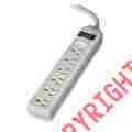 99028 Fellowes 6 Outlets Power Strip 3 Prong Plug Receptacle 6ft Cord
