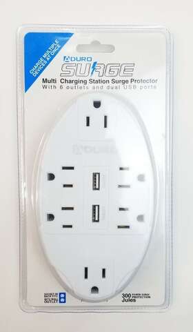 Aduro 849813013025 Duro Surge Multi Charging Station Protection 6 Outlets And Daul Usb Ports