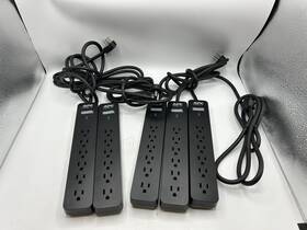 2z2048p41422 Apc Lot 5x Surge Protector 7 Outlet Strip Black Flat Plug 1440-joules 6 Ft. Cord