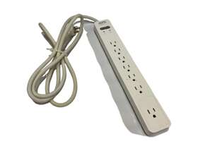 Pe76wg Apc Power Strip Surge Protector 1440 Joule Flat Plug 7 White/gray