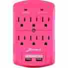 B0195a16su Bluetech Pink Surge Protector Charging Station 6 Outlet 2 Usb Ports Safety Lights New
