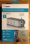 Belkin Mobile Surge Protector With Usb Charging 3 Outlets 2 Ports Nib 722868900123
