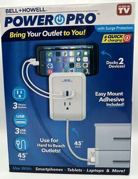 7781fed Bell & Howell Pro Power And Outlet With Surge Protection Dock Two Devices New 7781fed Bell & Howell Pro Power And Outlet With Surge Protection Dock Two Devices New