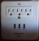 Bestten Multi-functional Wall Outlet Surge Protector 3 Outlets And 2 Usb Char 819921012852 Bestten Multi-functional Wall Outlet Surge Protector 3 Outlets And 2 Usb Char 819921012852