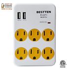 Bestten Usb Wall Outlet Surge Protector 2 Charging Ports 6 Etl Listed 769700885439 Bestten Usb Wall Outlet Surge Protector 2 Charging Ports 6 Etl Listed 769700885439