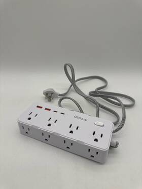 Depow Ac860- Power Strip Surge Protector 5ft Cord 8 Ac Outlets 4 Usb 1700 Joule White