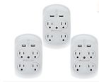 Dual Usb Surge Protector Power Outlet 3pck Wall Port Rotating Spin Plug Joules 739162483429