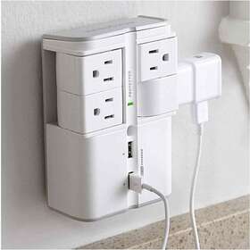 Echogear 793795531650 Usb Wall Charger Surge Protector - 4 Pivoting Ac Outlets And 2 Ports