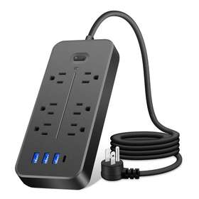 El-06 Elecquality Surge Protector Power Strip Extension Cord With 6 Outlets And El-06 Elecquality Surge Protector Power Strip Extension Cord With 6 Outlets And