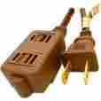 Extcord-09 Xavier Professional Cable New Power Extension Cord 9ft Brown 3 Outl 812928015352