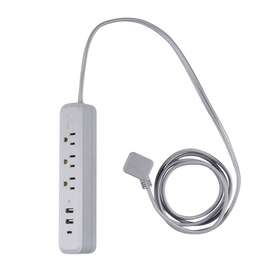 78551 Globe Electric Designer Series 3 Outlet Power Strip - Grey 78551 Globe Electric Designer Series 3 Outlet Power Strip - Grey