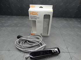 Lts-7a-2 Hdx 15ft Extension Cord 3 Outlet 2 Usb Braided Black Grey