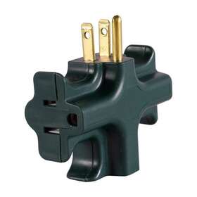 71s602k20211750238s40g Intertech Power Splitter Electrical 3 Outlet Green Prong Plug In Wall Tap Adapter