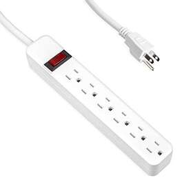 Ifc-143ps25-6ow Iron Forge Cable 6 Outlet Surge Protector Power Strip -14/3 Suppressor-25 Ft Long Extension