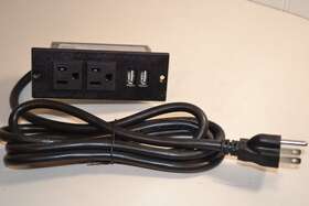 Jn02-03-22 Jenson Furniture Power Distribution Unit Black 2 Outlet Usb