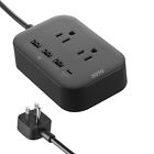 Joto-ql02-black Joto Outlet Surge Protector Power Strip With Usb 4259405556483