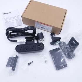 Wspc320cbk Legrand Desktop Power Center Slim 3 Outlets Usb A/c Black 6ft Cord