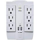 Pdcswivel6p2uwt Electriduct Surge Protectors Ac Outlet Power With Ports Usb Wall