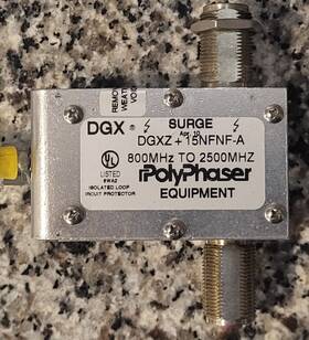 15nfnf-a Polyphaser Dgxz Tnc F/f Coaxial Rf Surge Protector 800mhz - 2.5ghz