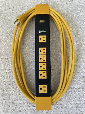 100510 Power Sentry Relocatable Taps Heavy Metal 125vac 15amp 60hz 6 Outlet Black Yellow