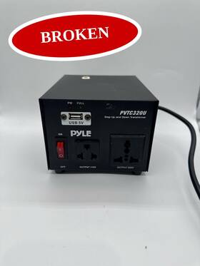 Pvtc320u Pyle Broken Voltage Transformer 500w Step Up Down Converter Black