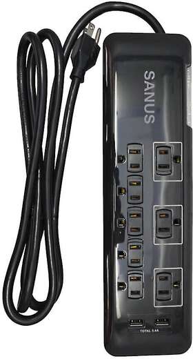 Sa-ps82-b1 Sanus Surge Power Strip With 8 Outlet 2 Usb Ports
