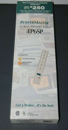 13809364 Sl Waber Powermaster Ep6sp 6 Outlet Surge Protector Cream Color