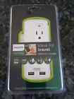 Spp6020c-37 Philips New Travel Sized Surge Protector Outlets Usb Ports