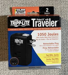 9601az0ip5925 Tripp Lite Traveler 1050 Joules Retractable Plug Portable Surge Protector
