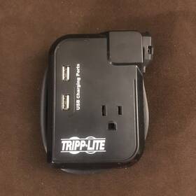T154511 Tripp Lite 3 Outlet Portable Surge Protector Power Strip 16in Cord 2 Usb