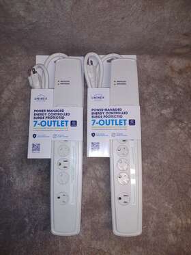 Ps100 Uninex 602846705103 New 2 7 Outlet 3ft Cord Surge Protector Energy Saving Advanced Power Strip