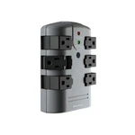 Belkin 6-OUTLET Pivot-plug Surge Protector, Gray. Fixed Price $23.99.
