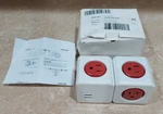2 Allocacoc Original Powercube - 5 Outlet Dual Ubs Charger Adapter White / Red. Fixed Price $26.00.
