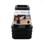 Mainstays Black Plastic Bed Risers, 4-PACK, Raises For Storage. Fixed Price $9.10.