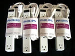 4 Philips Power Strips 15 Amp 6 Outlet 3 Foot Cord For Christmas Lights. Fixed Price $26.99.