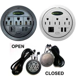 Power Tap Flip-top Hidden Centers Outlets, RJ45, Usb Black, White. Fixed Price $460.00.
