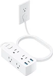 Power Strip Surge Protector, Olcorife Ultra Thin Flat Plug Extension Cord 5FT, 6. Fixed Price $15.90.