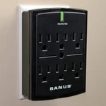 Sanus On-wall Low Profile 1080J Fireproof Surge Protector With 6 Black. Fixed Price $22.04.
