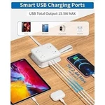 Ntonpower Flat Plug Strip With 3 Usb Ports Wall Mountable White. Fixed Price $20.00.