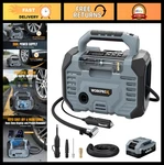 Portable Tire Inflator Air Compressor 150PSI 12V & 20V Battery, Auto Shut-off,. Fixed Price $144.89.