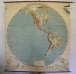 School Wall Map America Planisphere Globe Hemisphere 1914 179X191CM. Fixed Price $488.34.