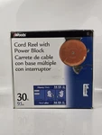Woods 30 Ft 14/3 Heavy Duty Cord Reel W/ Power Block Outlets 13A. Fixed Price $74.95.