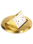 Southwire Brass Pop-up Floor Box Kit 20A Weather-tamper-resistant Duplex Outlet. Fixed Price $35.00.
